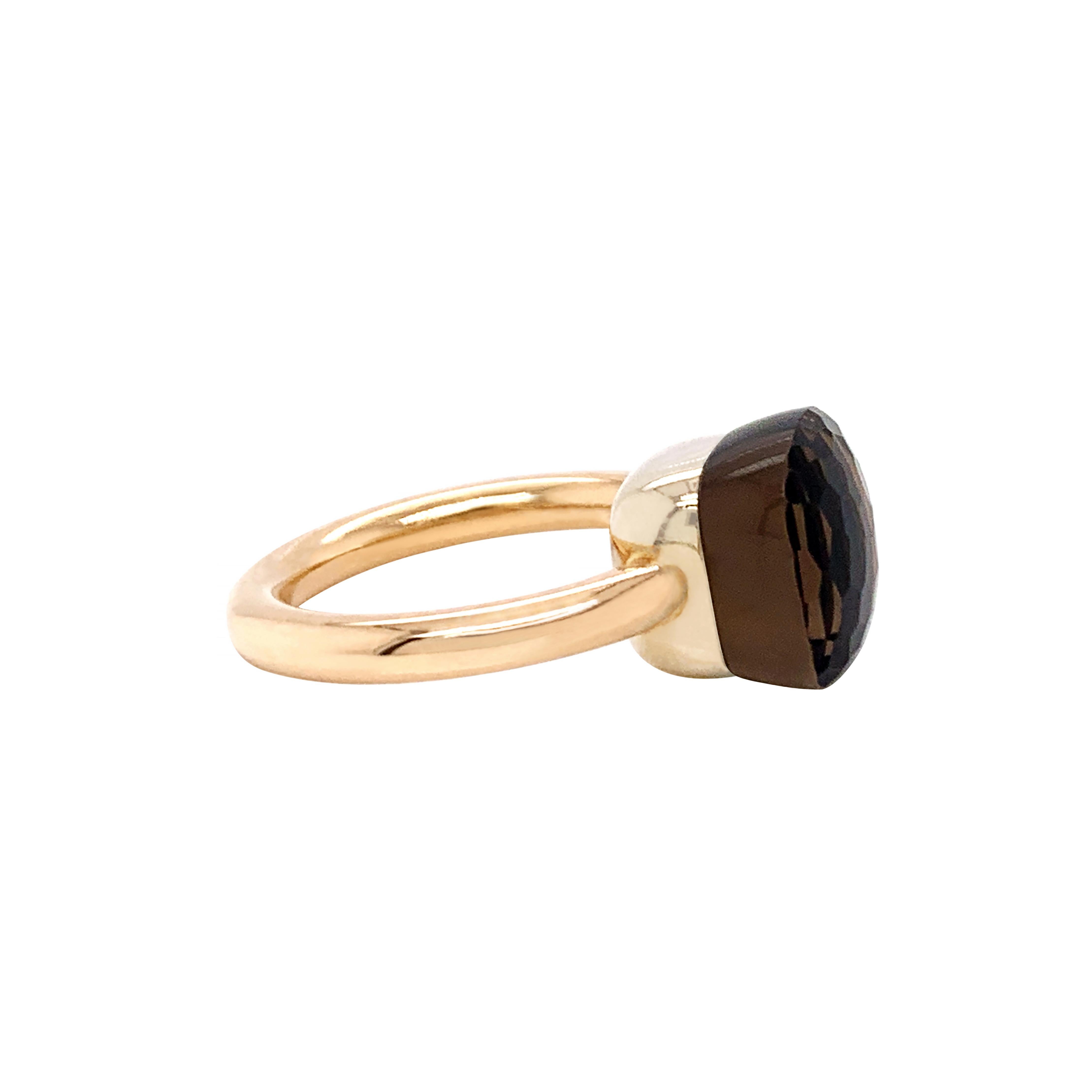 smoky quartz rose gold ring