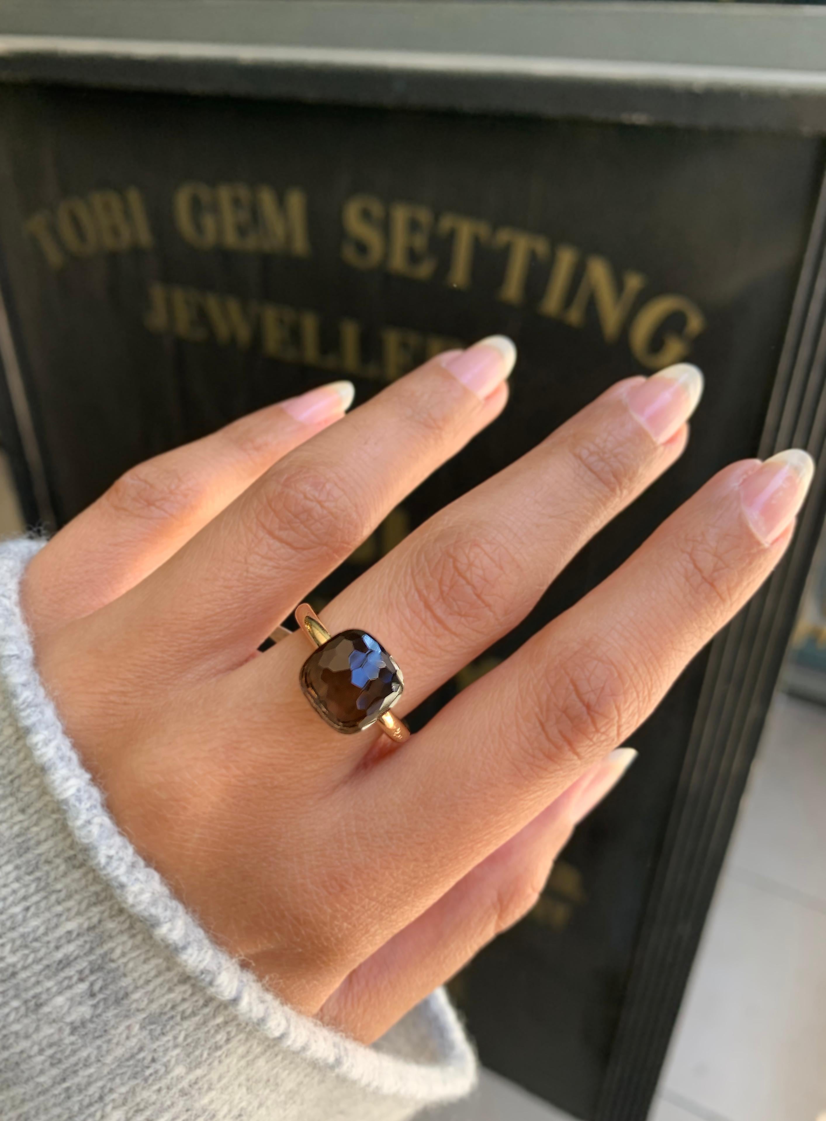 Women's Pomellato Nudo Collection Smokey Quartz 18 Carat Rose Gold Ring