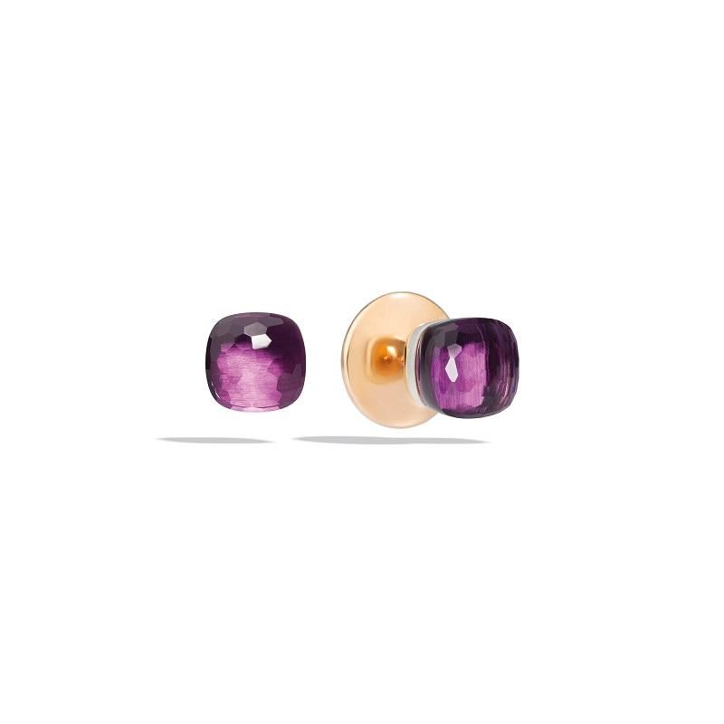 Pomellato Nudo Earring in Rose Gold and White Gold, Amethyst O.B601-O6-OI In New Condition In Wilmington, DE