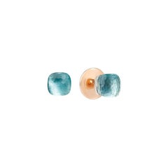 Pomellato Nudo Earring in Rose Gold and White Gold, Blue Topaz O.B601-O6-OY