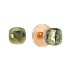 Pomellato Boucles d'oreilles Nudo en or rose et or blanc, Prasiolite O.B601/O6/PA