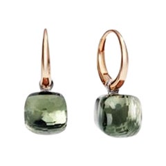 Pomellato Nudo Earrings Rose Gold and White Gold with Prasiolite O.B201/O6/PA