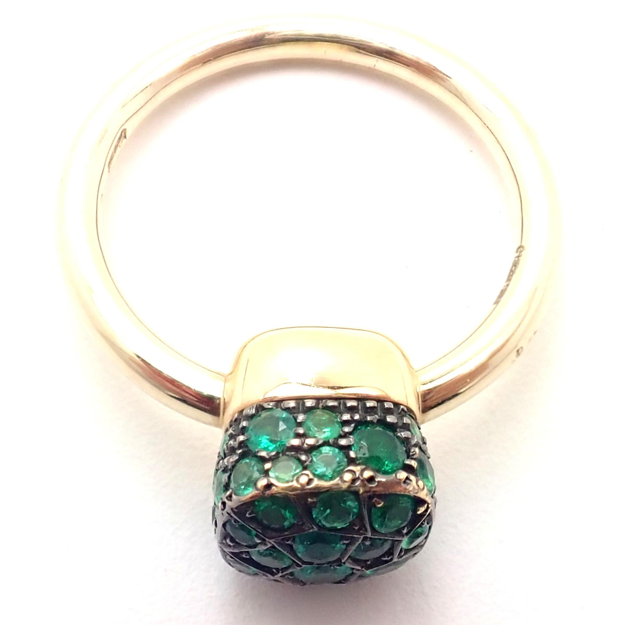 Women's or Men's Pomellato Nudo Emerald Yellow Gold Ring
