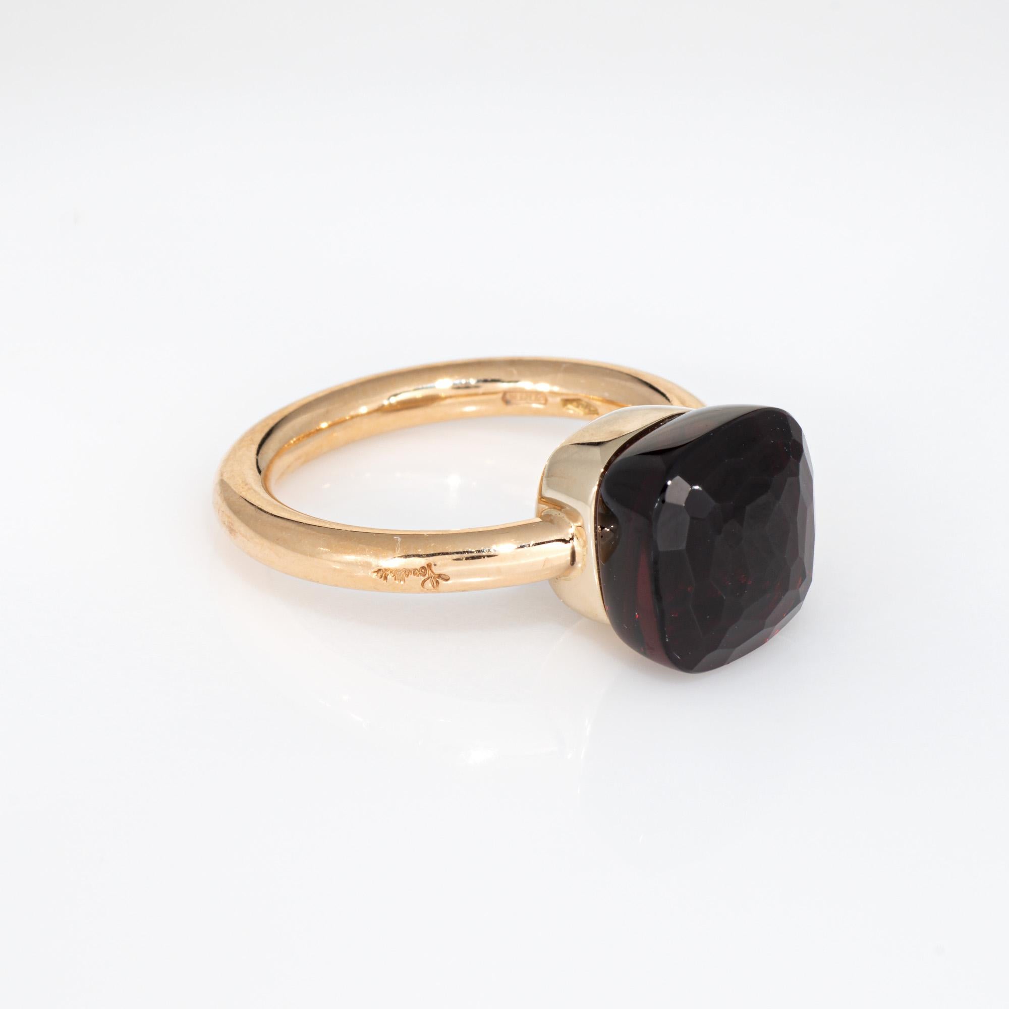 Pomellato Nudo Anillo Granate Clásico Oro Rosa 18k Fine Estate Jewelry 6 Contemporáneo