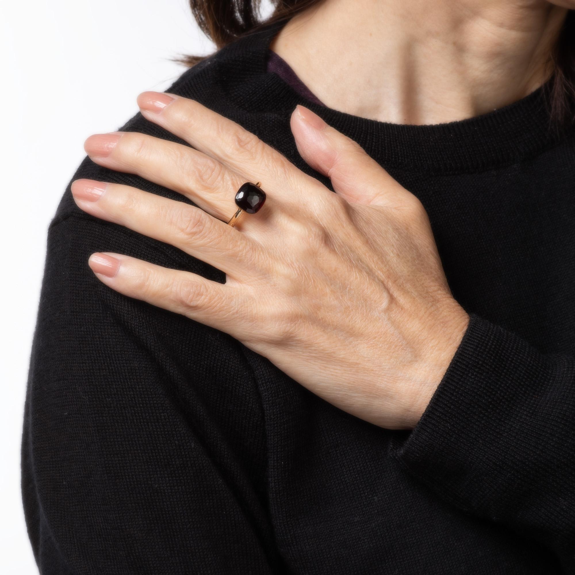 De las mujeres Pomellato Nudo Anillo Granate Clásico Oro Rosa 18k Fine Estate Jewelry 6