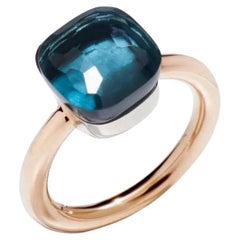 Pomellato Nudo London Blue Topaz 18K Rose & White Gold Ring AA1100O6000000TL