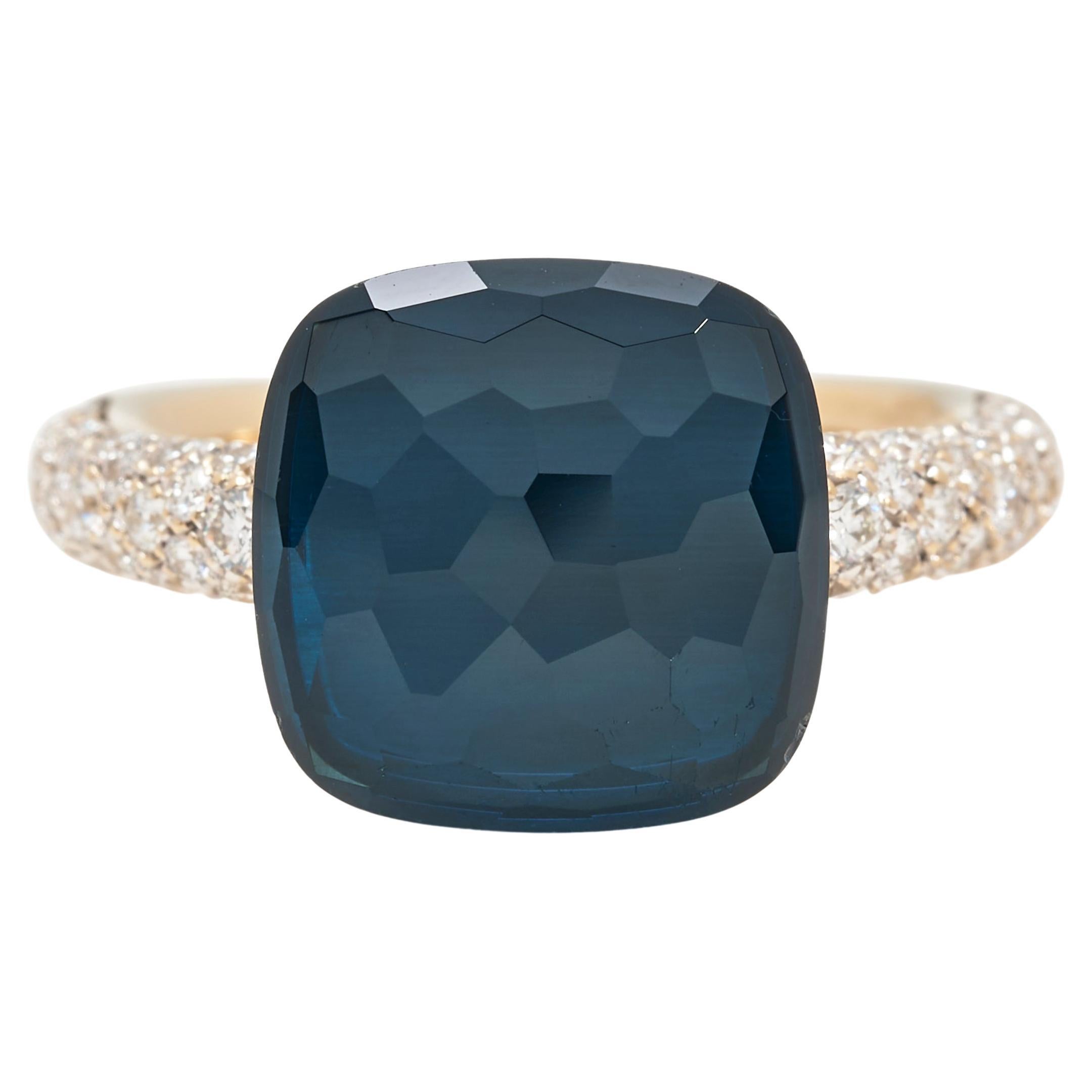 Pomellato 'Nudo' London Blue Topaz and Diamond Ring