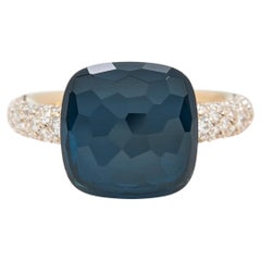 Bague Nudo de Pomellato en topaze bleue et diamants de Londres