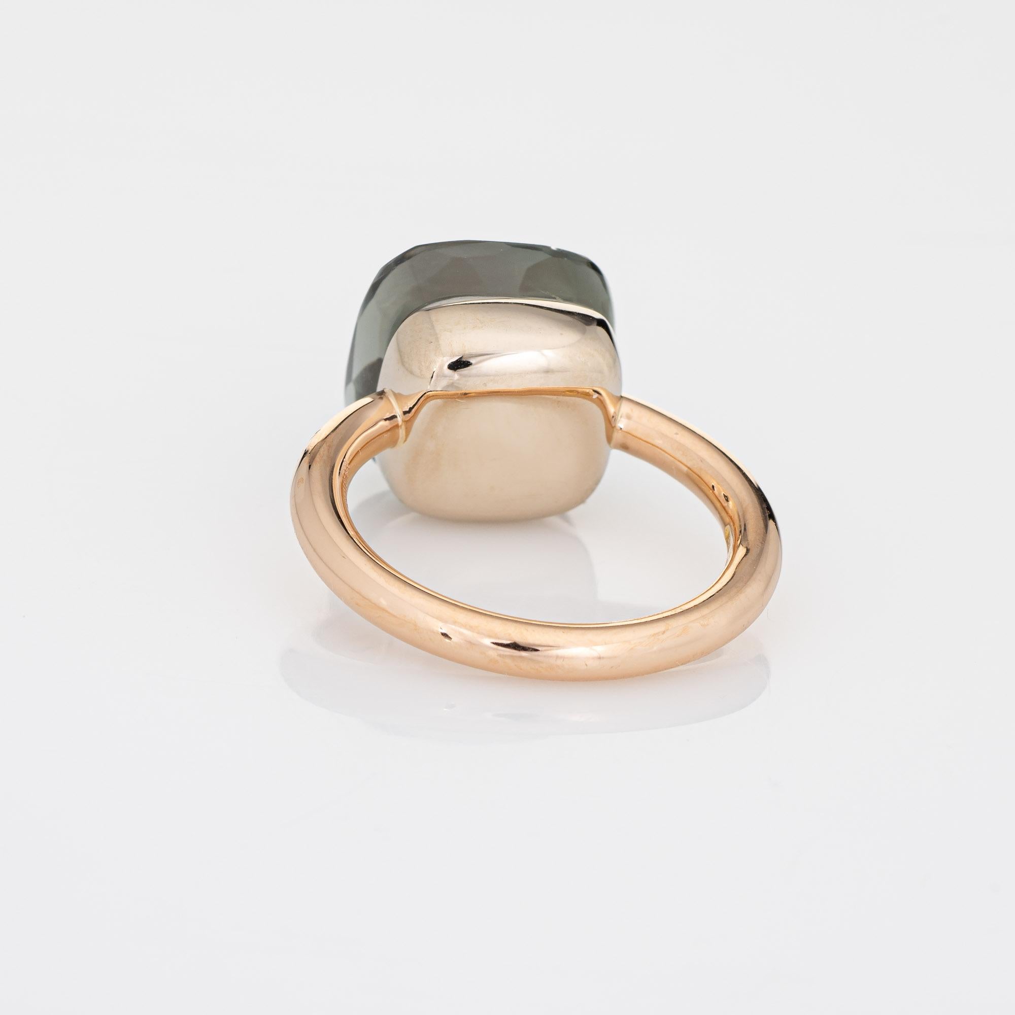 Modern Pomellato Nudo Maxi Ring Prasiolite 18k Rose Gold Estate Sz 6 Fine Jewelry 
