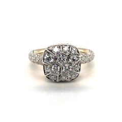 Pomellato Nudo Maxi Solitär Ring mit Diamanten aus 18 Karat Weiß- und Roségold