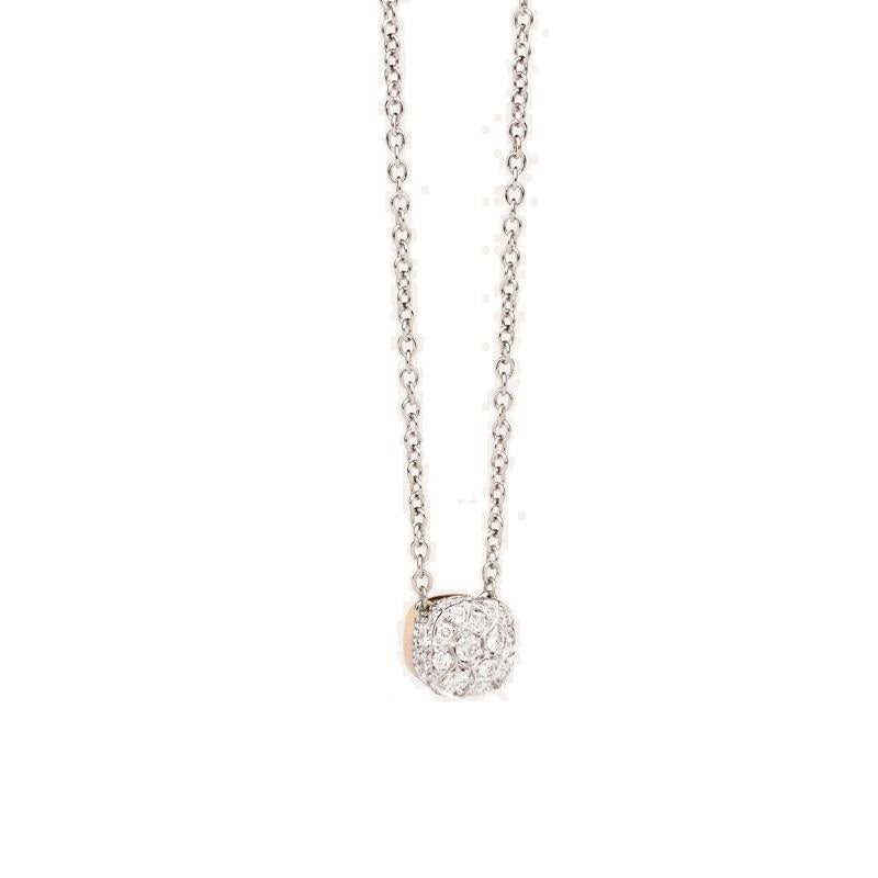 Pomellato Nudo Necklace Rose, White Gold and Diamonds CB6012O6000DB000 In New Condition For Sale In Wilmington, DE