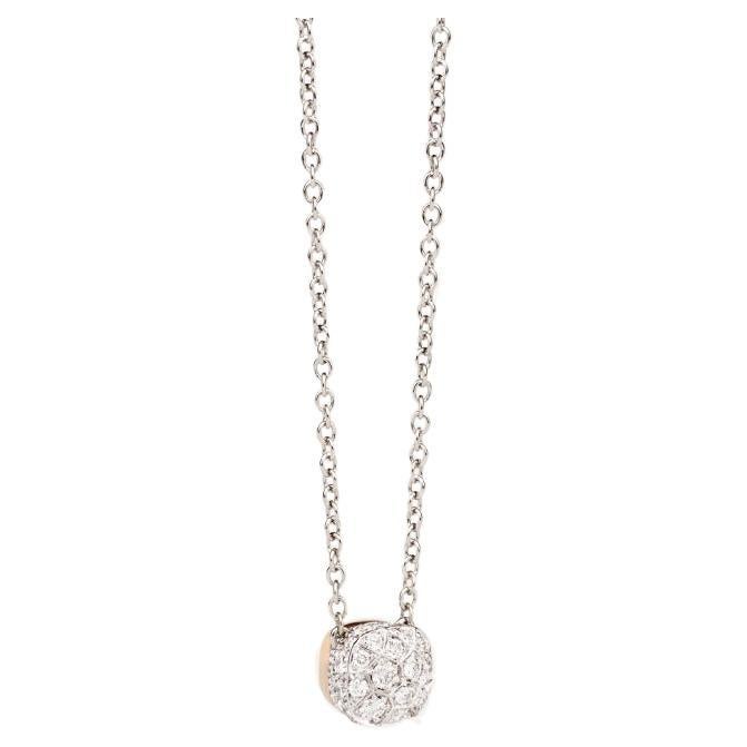 Pomellato Nudo Necklace Rose, White Gold and Diamonds CB6012O6000DB000 For Sale