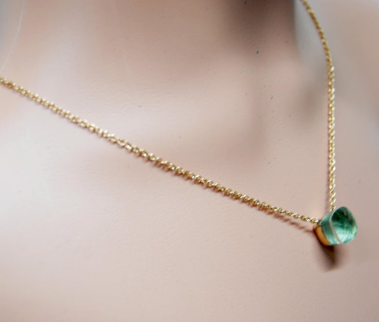 Pomellato Nudo Pendant Prasolite with 18 Karat Rose Gold Chain at