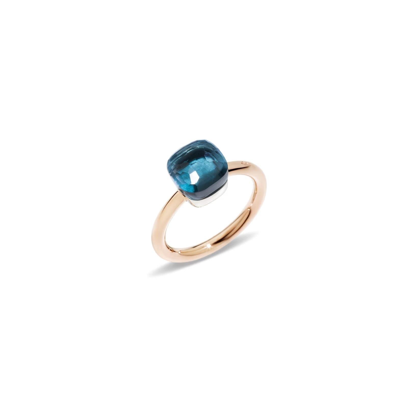 Pomellato Nudo Petit 18ct London Blue Topaz Ring PAB4030O6000000TL In New Condition In Wilmington, DE
