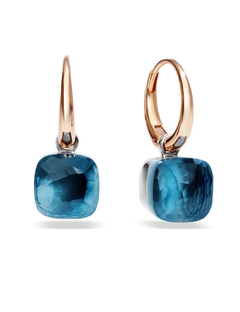 Square Cut Pomellato Nudo Petit Blue Topaz Ladies Earring POB2010O6000000TL