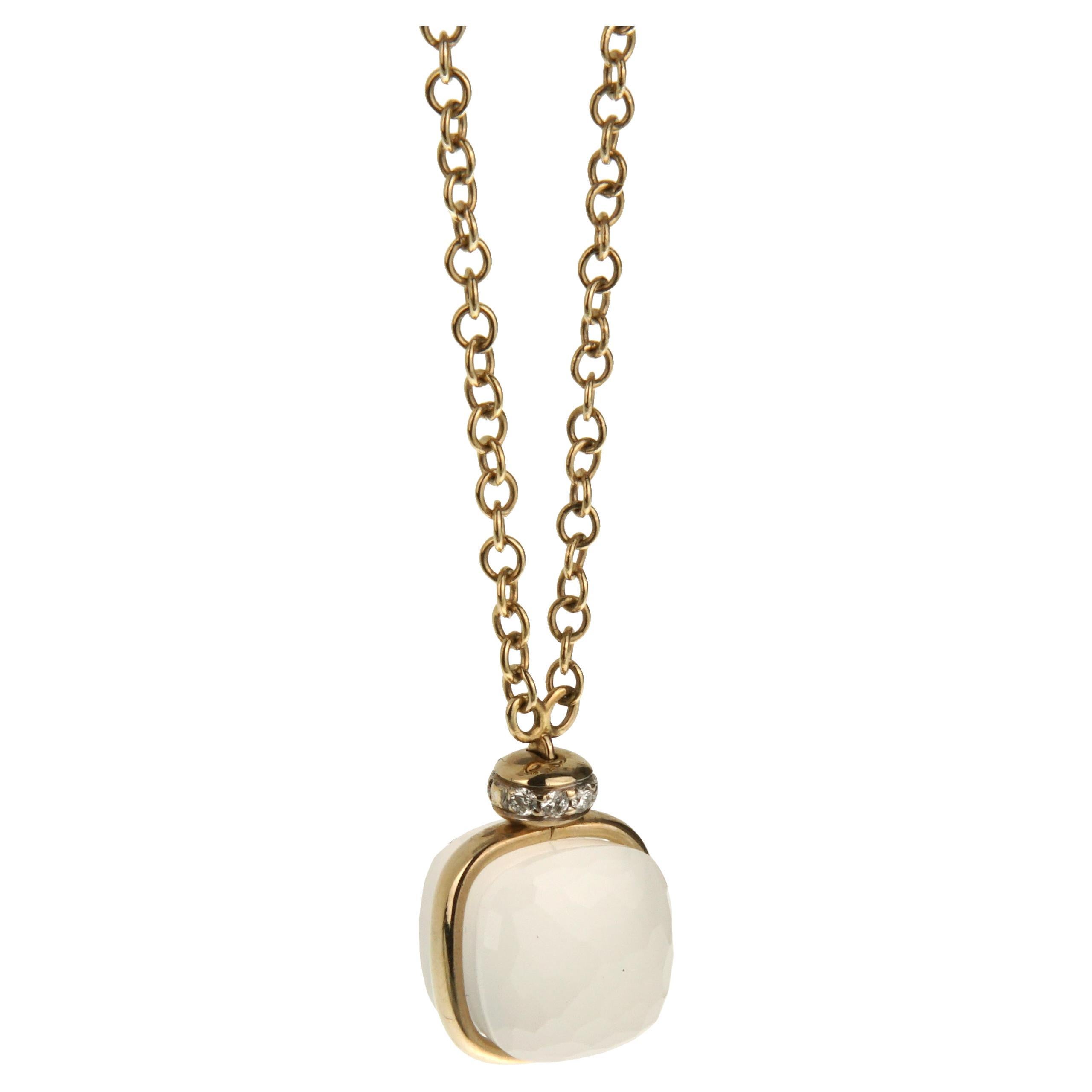 Pomellato Nudo Petit Diamant-Halskette mit Anhänger aus 18 Karat Gelbgold