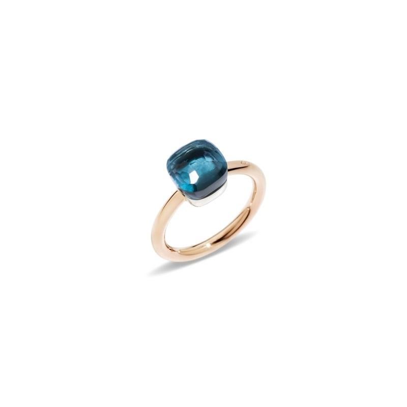 Nudo petit ring in rose gold and white gold with london blue topaz
Size 52
AB4030O6000000TL
