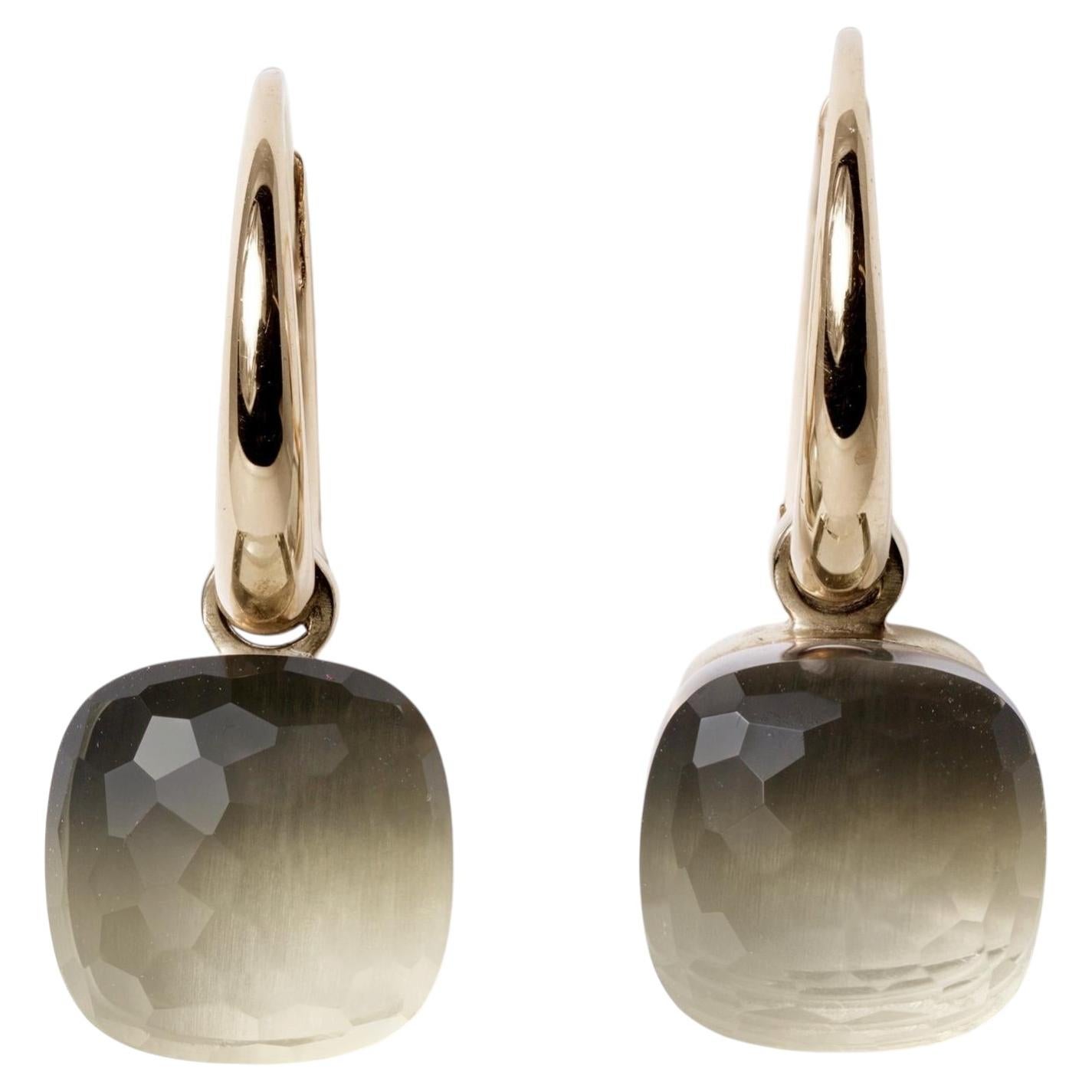 Boucles d'oreilles Pomellato Nudo Petit 5ct Prasiolite or rose 18K en vente