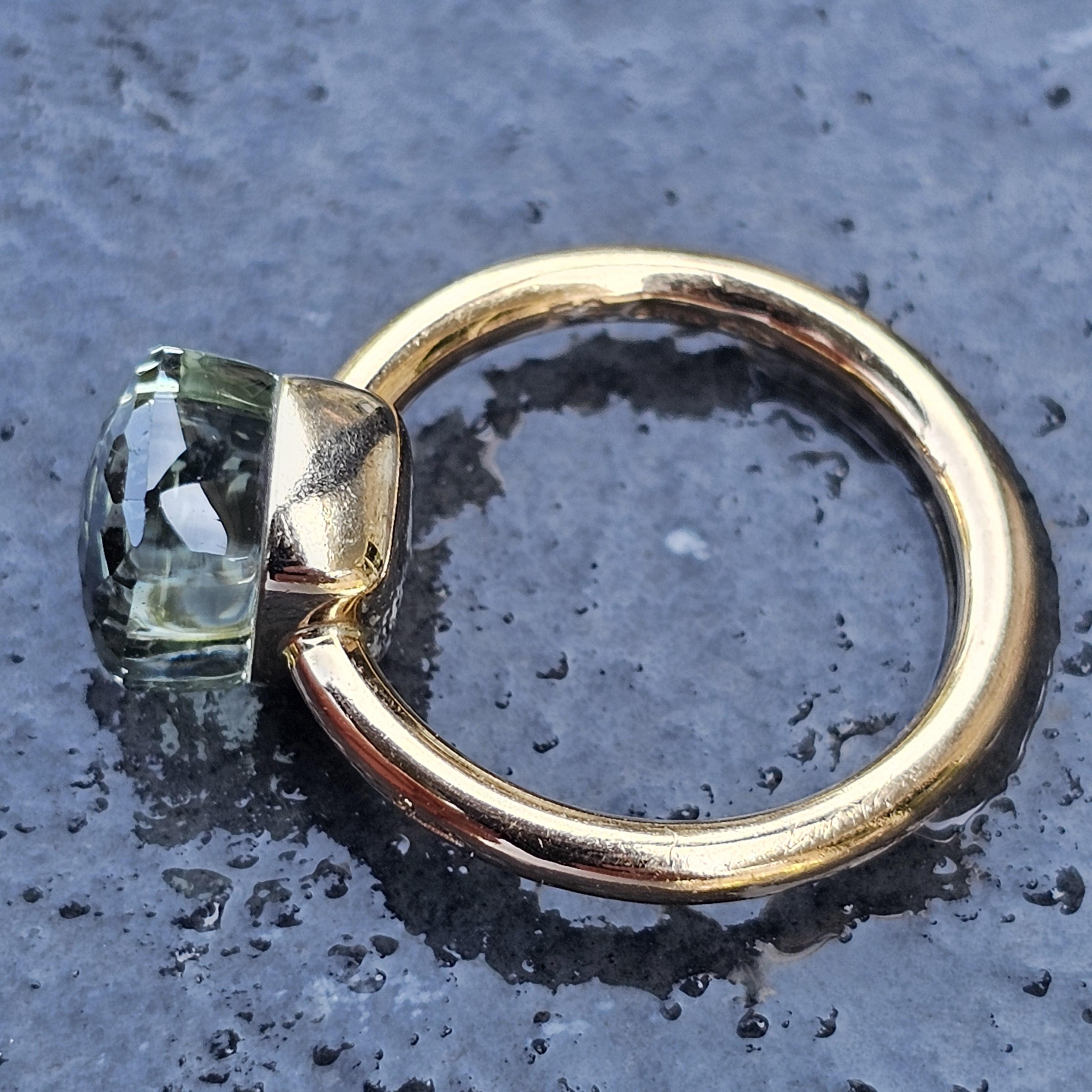 Pomellato Nudo Petit Anillo Prasiolita Verde Oro Rosa 18k sz 53 US 6.5 4.3g 2100 en venta 10