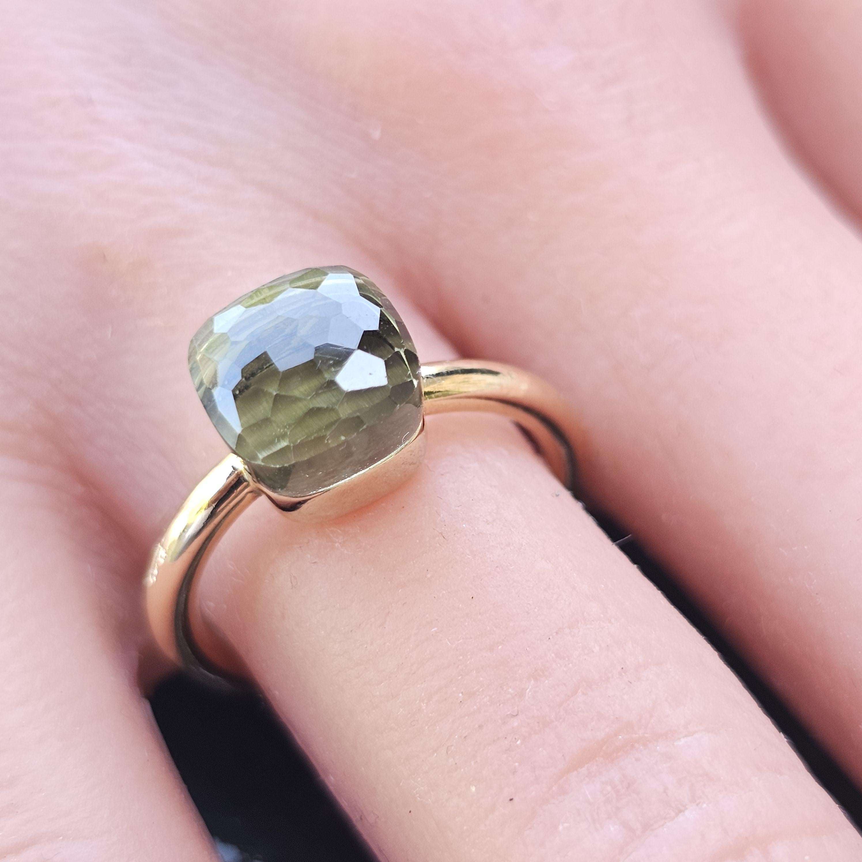 Pomellato Nudo Petit Anillo Prasiolita Verde Oro Rosa 18k sz 53 US 6.5 4.3g 2100 en venta 1