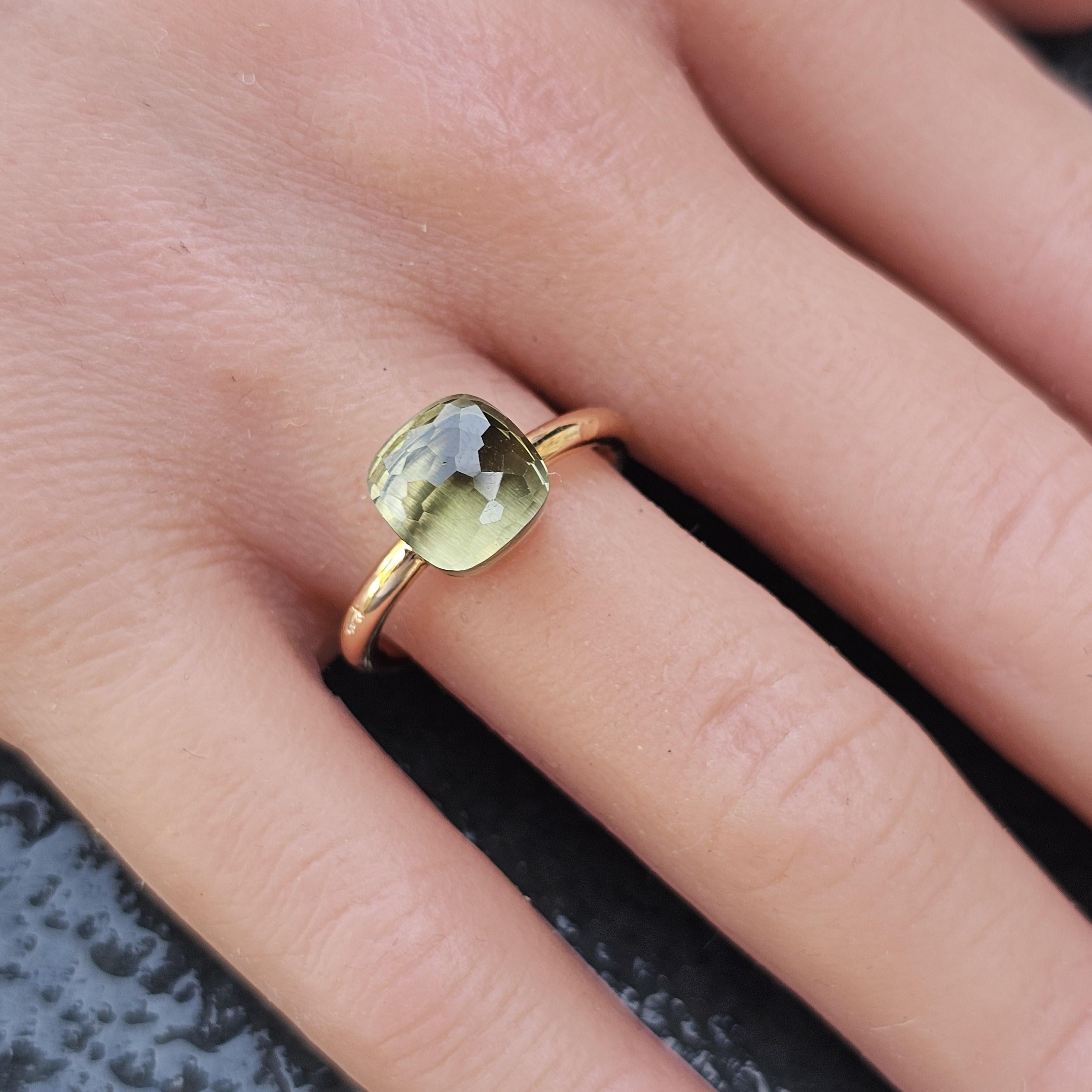 Pomellato Nudo Petit Anillo Prasiolita Verde Oro Rosa 18k sz 53 US 6.5 4.3g 2100 en venta 2