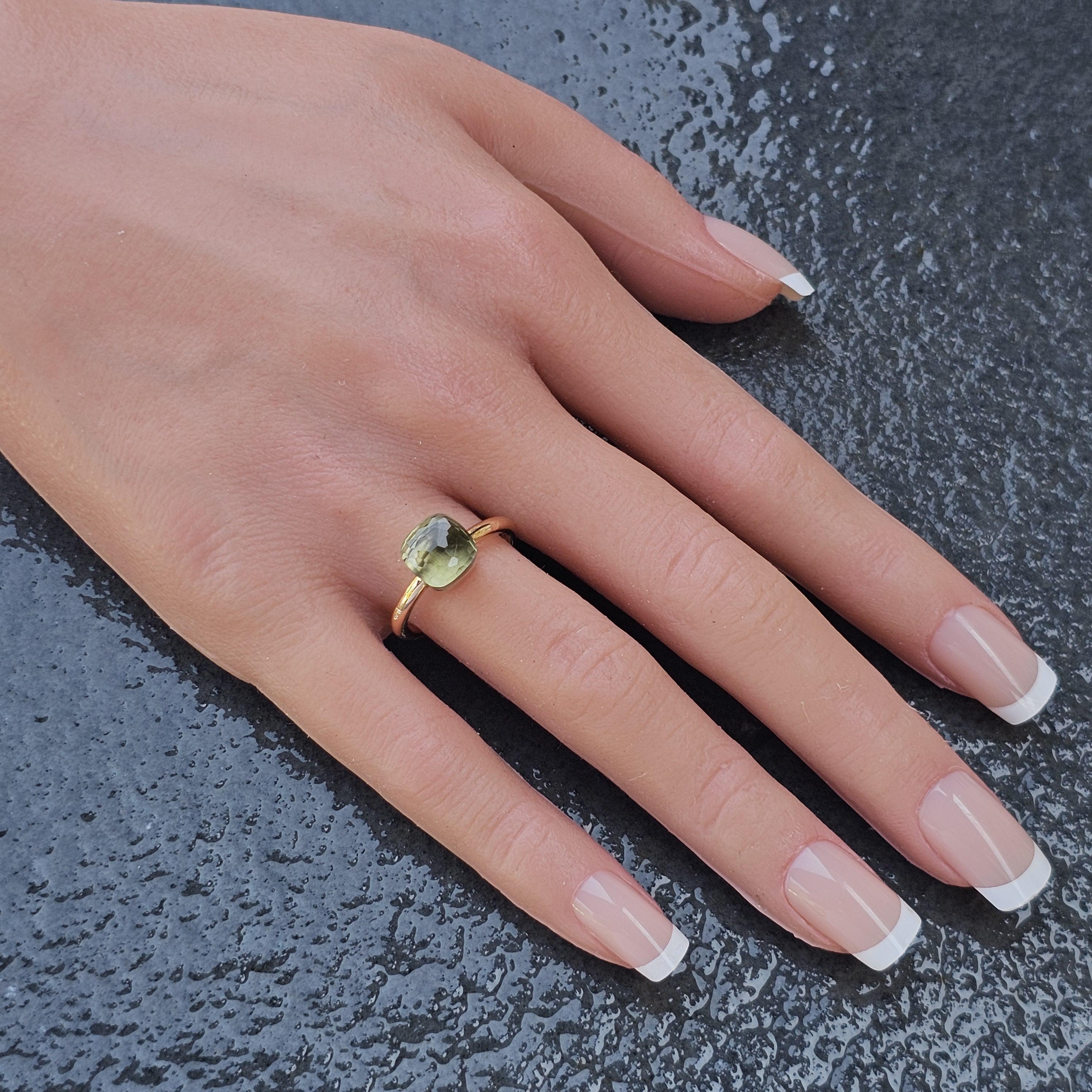 Pomellato Nudo Petit Anillo Prasiolita Verde Oro Rosa 18k sz 53 US 6.5 4.3g 2100 en venta 3