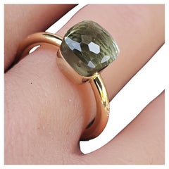 Pomellato Nudo Petit Ring Green Prasiolite 18k Rose Gold sz 53 US 6.5 4.3g 2100