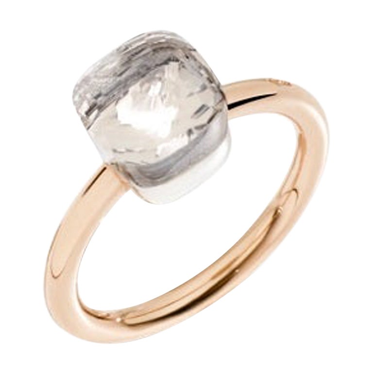 Pomellato Nudo Petit Ring in Rose Gold and White Topaz A.B403/O6/TB