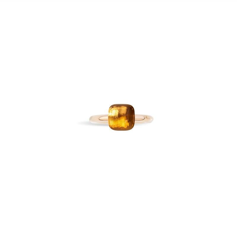 Pomellato Petite bague Nudo en or blanc et quartz rose Citrine A.B403-O6-OV Neuf à Wilmington, DE