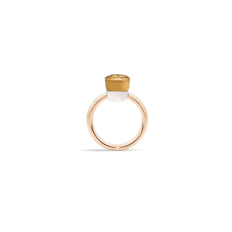 Pomellato Petite bague Nudo en or blanc et quartz rose Citrine A.B403-O6-OV Pour femmes en vente