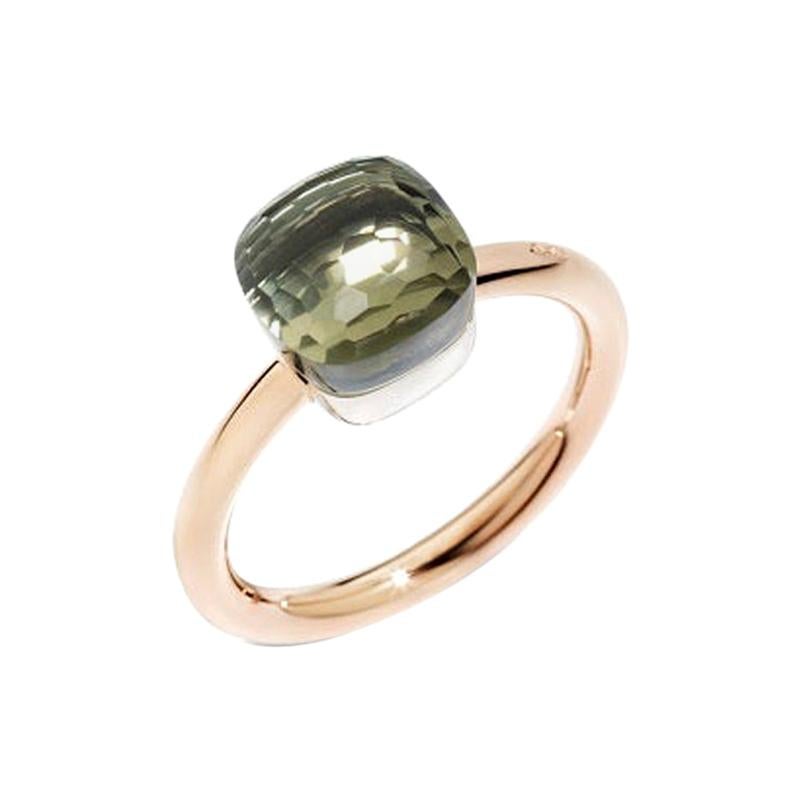 Pomellato Nudo Petit Ring in White and Rose Gold with Prasiolite A.B403-O6-PA For Sale