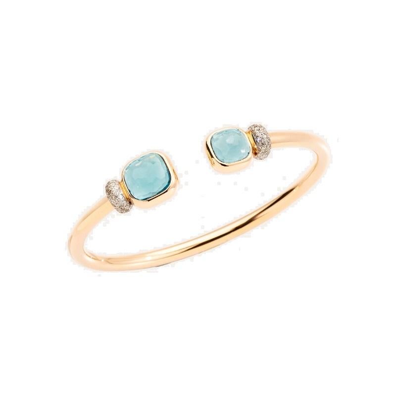 Pomellato Nudo Petite 18k Rose Gold with Sky Blue Topaz BC1006O7WHRDB0OY In New Condition For Sale In Wilmington, DE