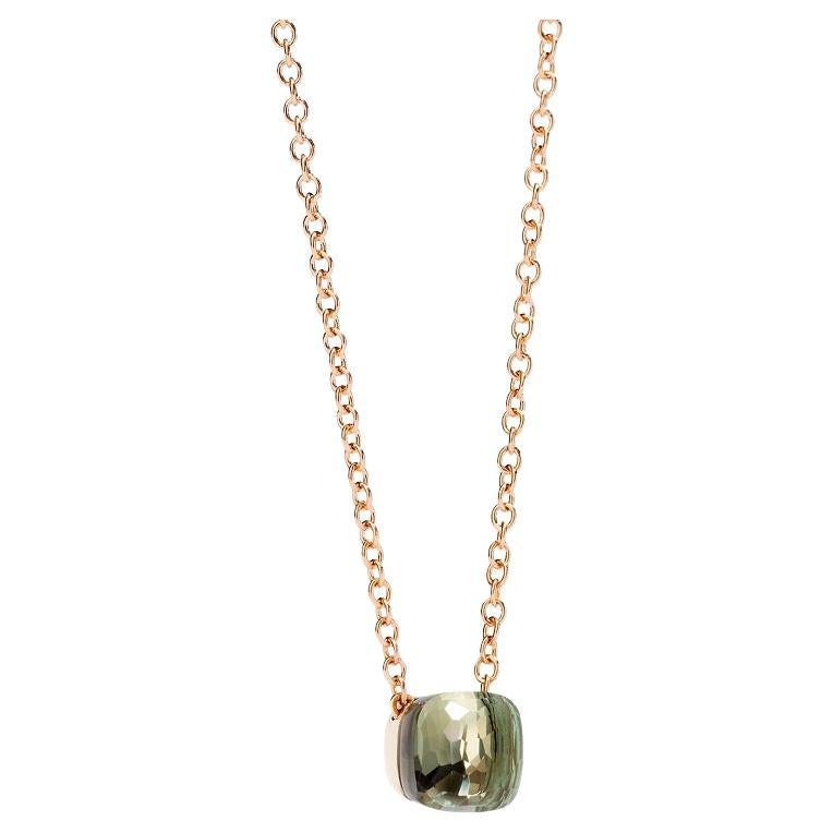 Pomellato Nudo Prasiolite 18K Rose Gold Pendant Necklace CB6010O6000PA For Sale