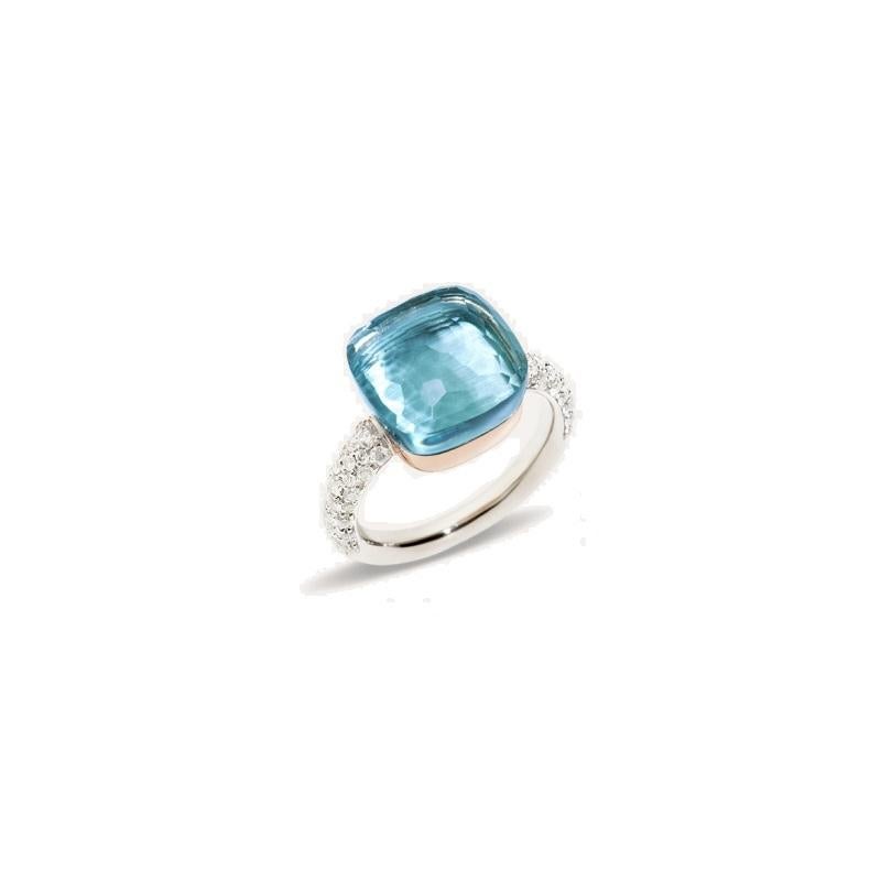 Pomellato Nudo Bague en topaze bleue et diamants A.B401/B9O6OY Neuf - En vente à Wilmington, DE