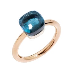 Pomellato Nudo Ring in Rose & White Gold with London Blue Topaz A.B403/O6/TL