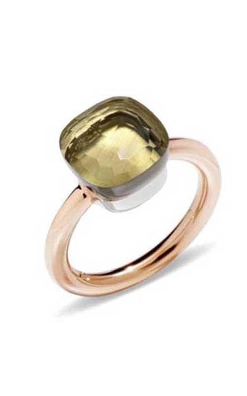Pomellato Nudo Ring Rose Gold, White Gold and Lemon Quartz PAA1100O6000000QL In New Condition In Wilmington, DE