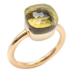Pomellato Nudo Rose and White Gold with Lemon Quartz Ring