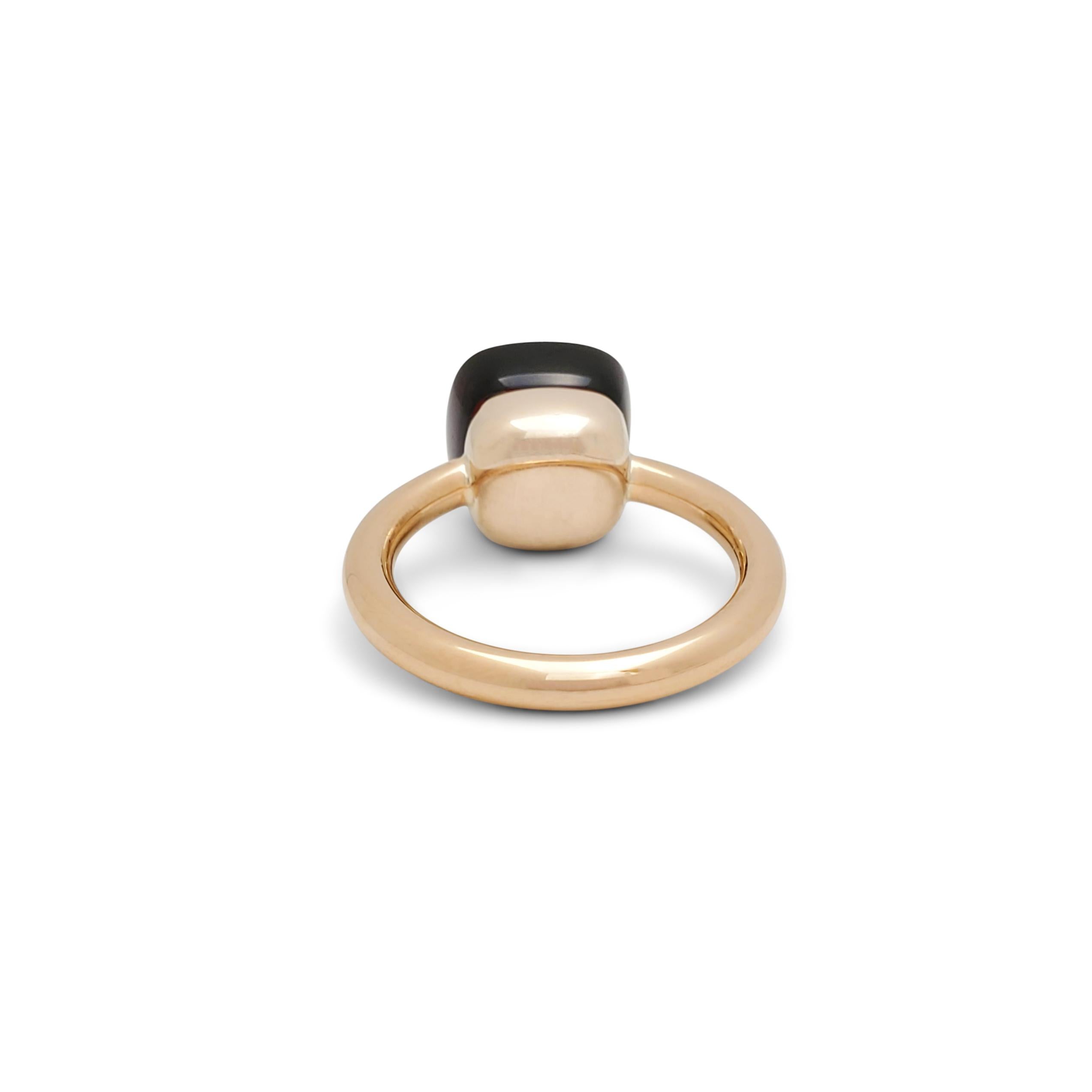 Square Cut Pomellato Nudo Rose Gold and Garnet Ring