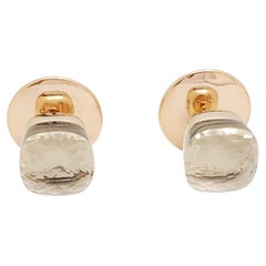 Boucles d'oreilles Pomellato « Nudo » en or rose et topaze blanche