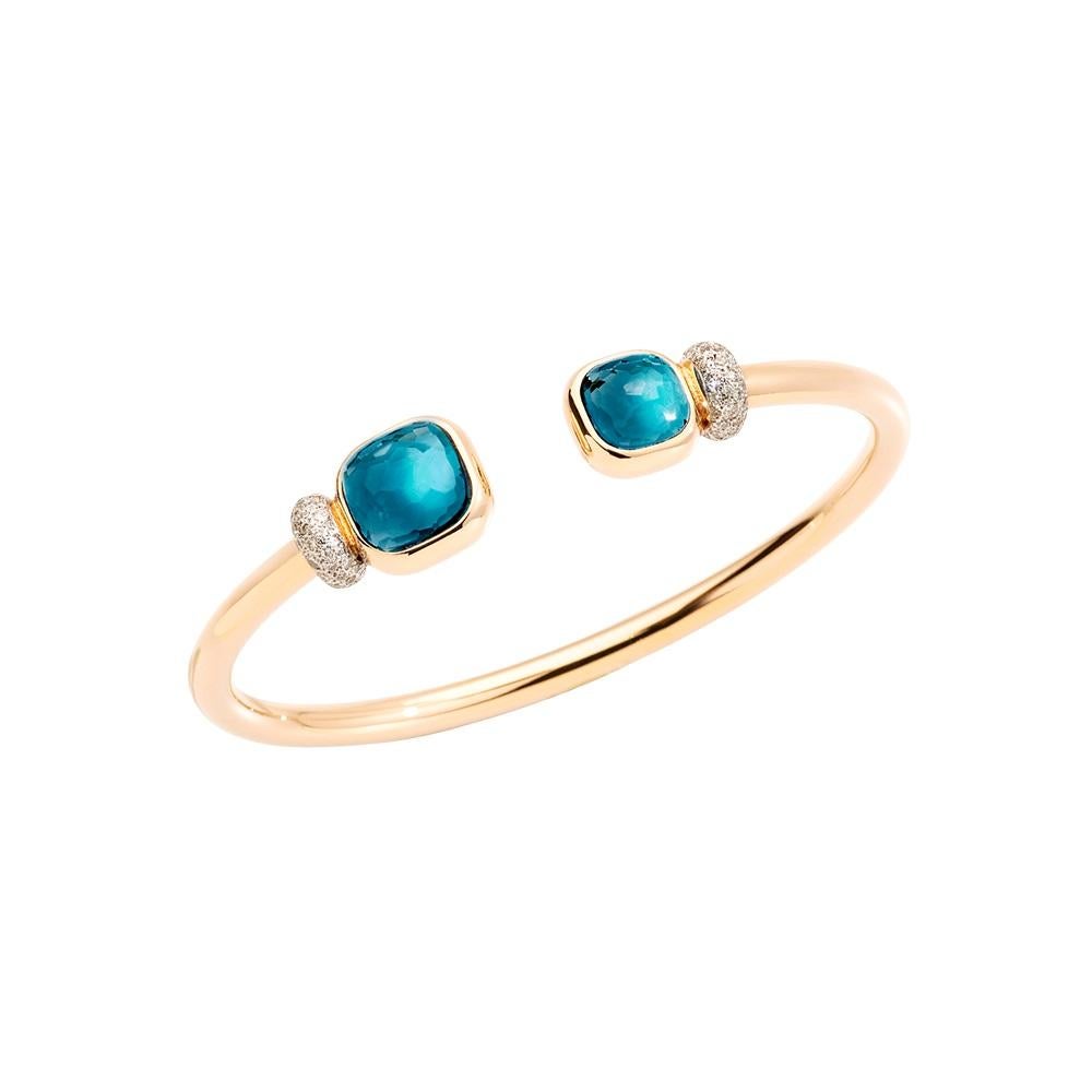 Pomellato Nudo Roségold Topas Diamant-Armreif Größe L PBC1006O7WHRDB0TL im Zustand „Neu“ im Angebot in Wilmington, DE