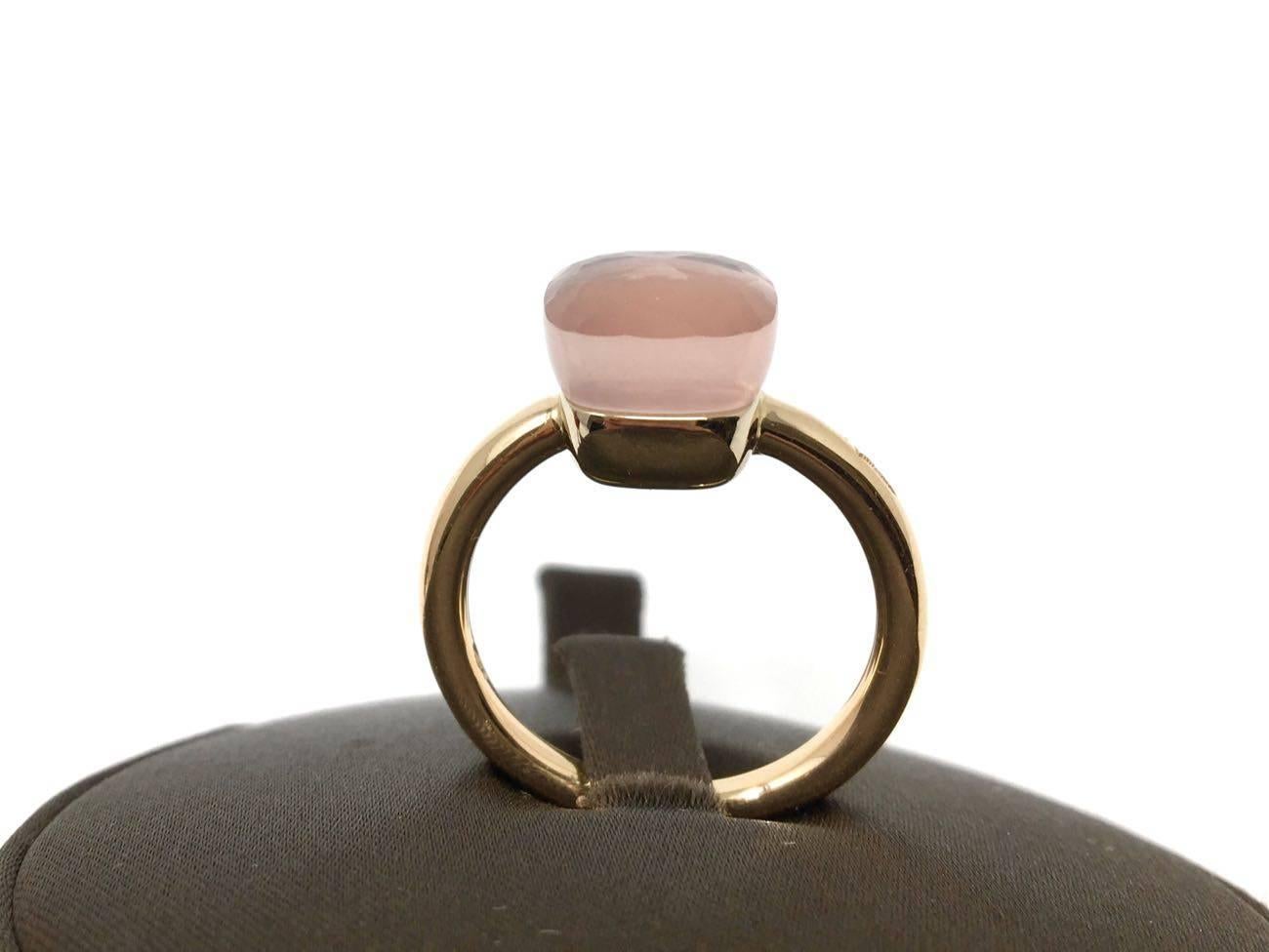 Women's or Men's Pomellato Nudo Rose Quarz 18 Karat Pink Gold Ring