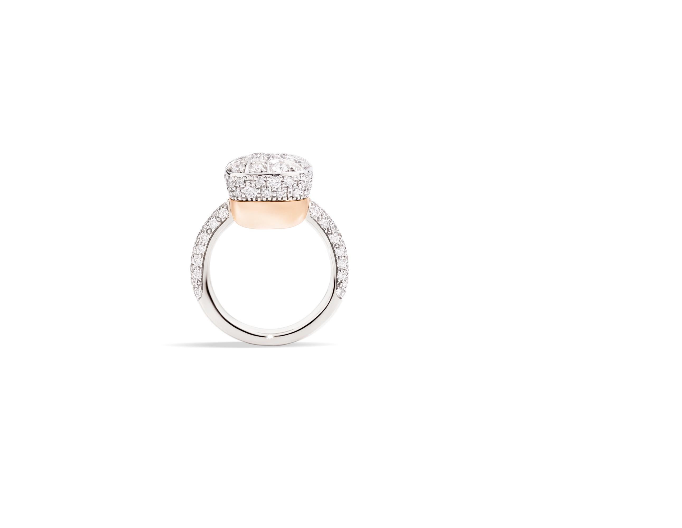 Pomellato Nudo Solitaire Ring in WG and RG with Diamonds Carat .2.18, A