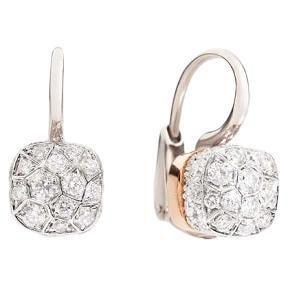 Pomellato Nudo White Gold Diamond Drop Earrings OB5010O6000DBOOO