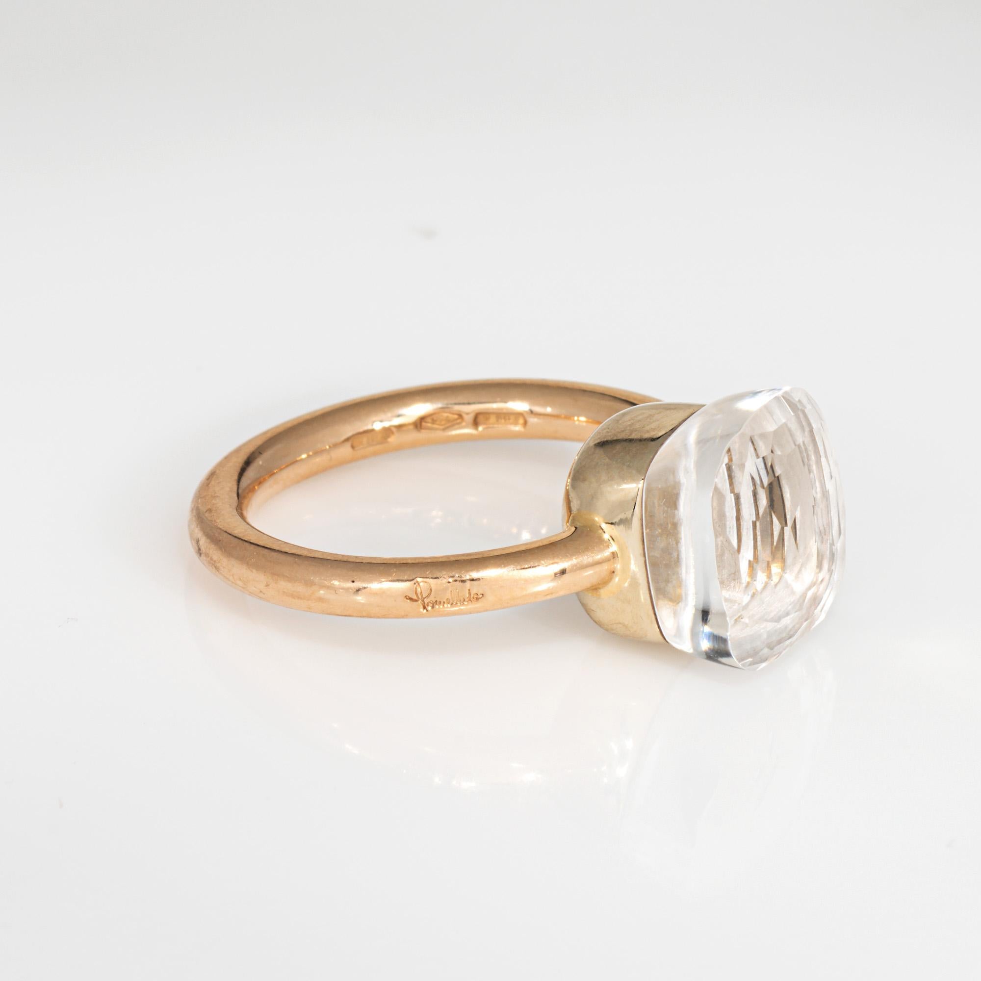 Contemporaneo Anello Pomellato Nudo Topazio Bianco Classico in Oro Giallo 18k Estate Jewelry 6 in vendita