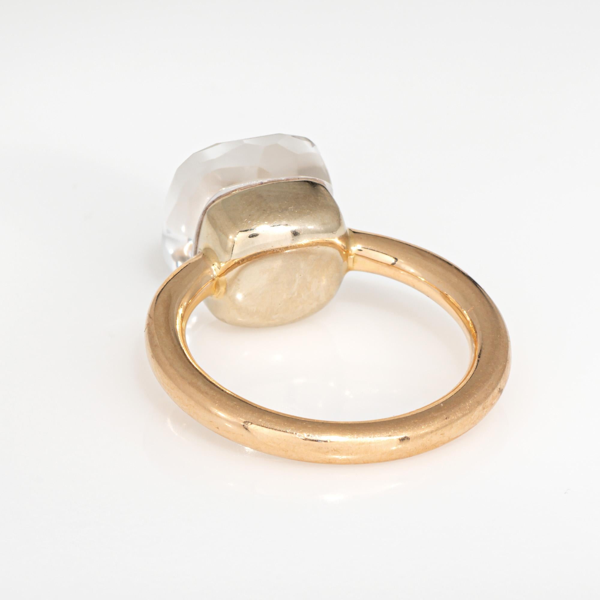 Anello Pomellato Nudo Topazio Bianco Classico in Oro Giallo 18k Estate Jewelry 6 In condizioni buone in vendita a Torrance, CA