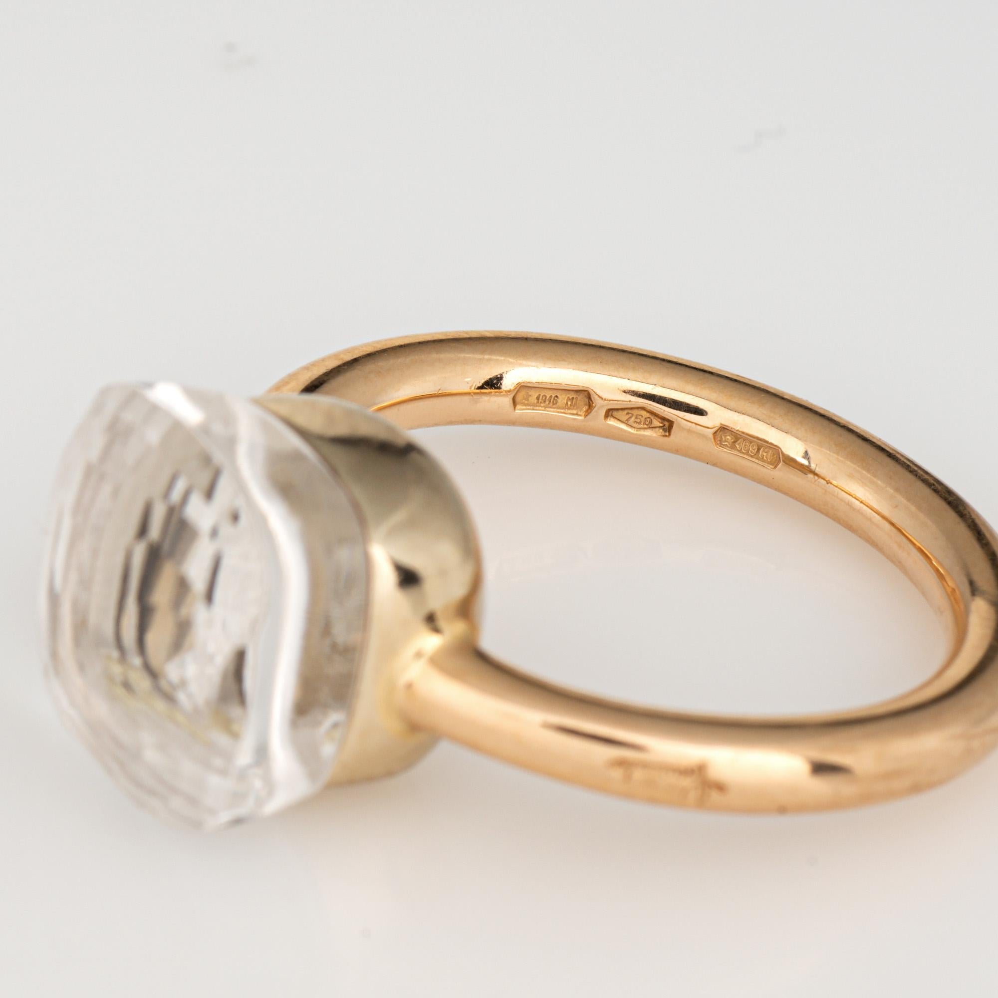 Anello Pomellato Nudo Topazio Bianco Classico in Oro Giallo 18k Estate Jewelry 6 in vendita 1