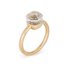 Pomellato Nudo White Topaz Ring Petite 18k Rose Gold Fine Estate Jewelry 7.25