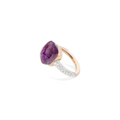 Pomellato Nudo XL Diamond and Carved Amethyst in 18 Karat Gold