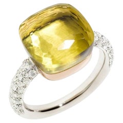 Pomellato Nudo XL Diamond and Carved Citrine in 18 Karat Gold