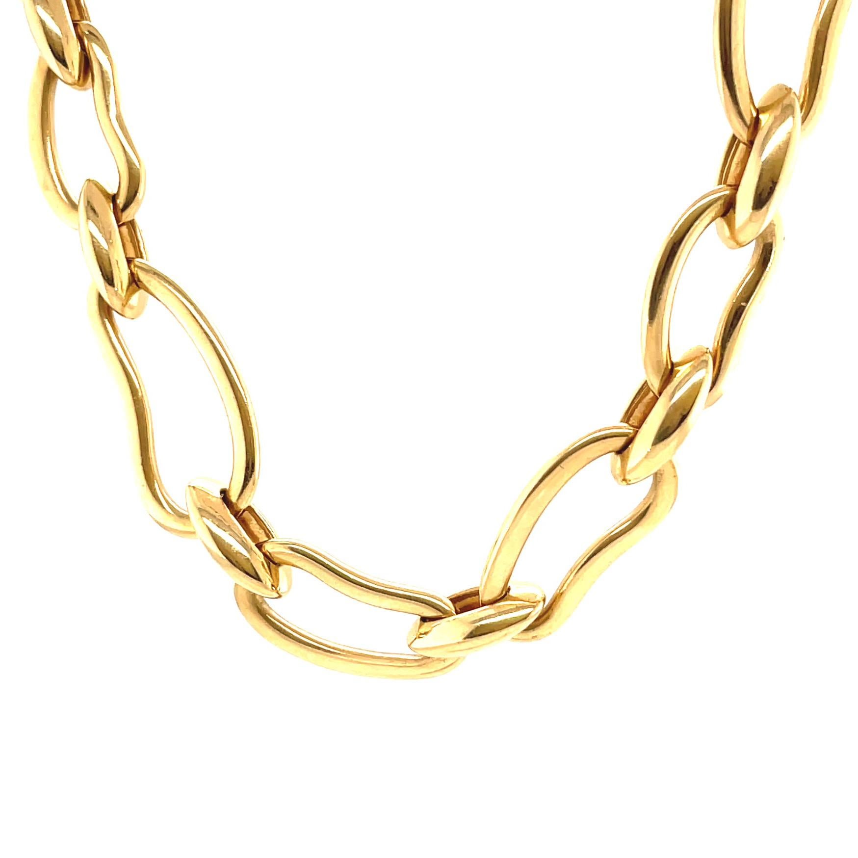 Women's or Men's Pomellato Paisley Link 18 Karat Gold Necklace
